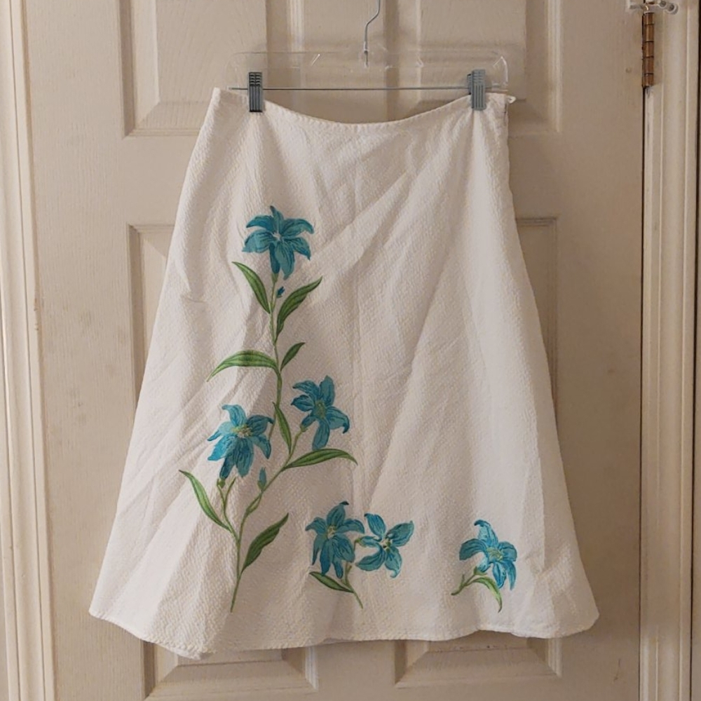A-line, embroidered skirt
